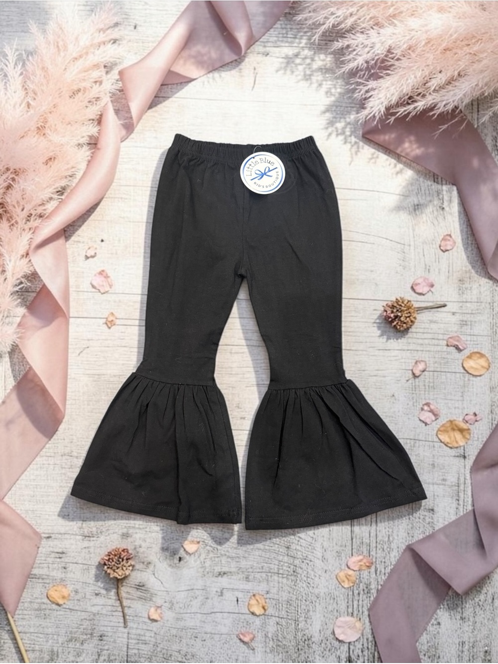 Girls Boutique Black Ruffle Flare Leggings